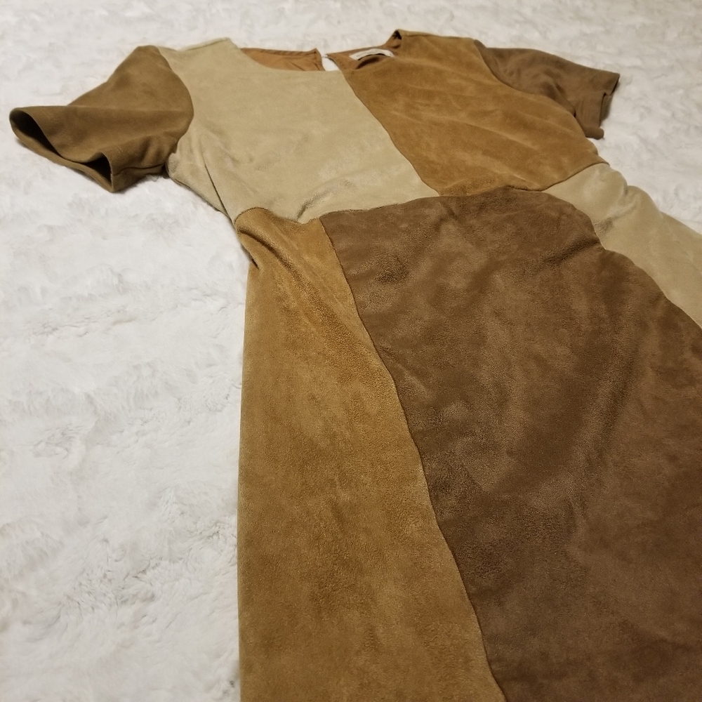 Abercrombie And Fitch Suede Mod Color Block Dress… - image 3